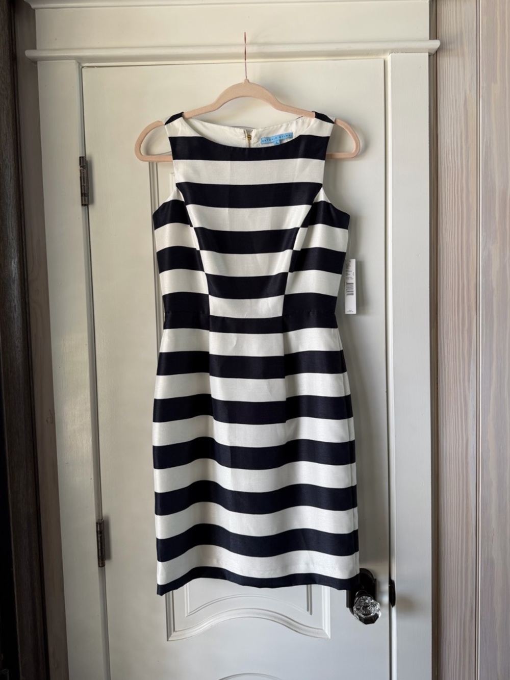 Antonio Melani Navy and White Striped Dress
